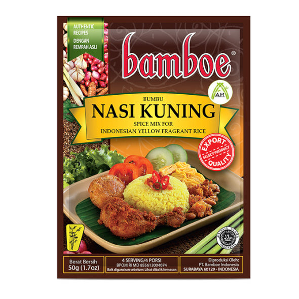 Bamboe Nasi Kuning - Indonesian Coconut Fragance Yellow Rice Instant Spice Mix 50g