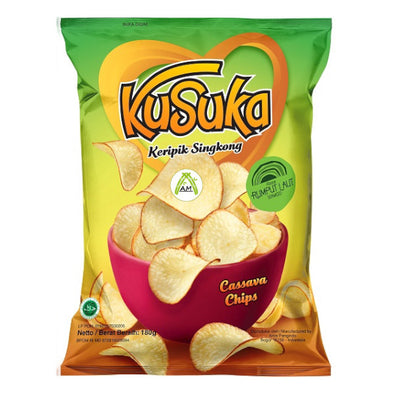 Kusuka Keripik Singkong Rumput Laut - Kusuka Cassava Chips Seaweed Flavour 180gr