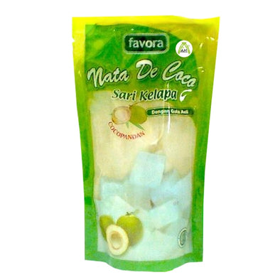 Favora Nata De Coco Cocopandan Flavour 360g - Favora Sari Kelapa Rasa Cocopandan