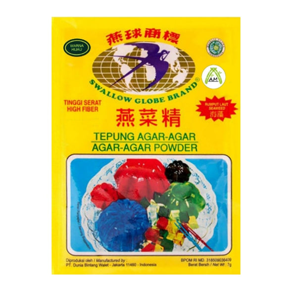 Swallow Tepung Agar Agar Hijau 7g - Swallow Agar Agar Jelly Powder Green Colour