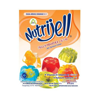 Nutrijell Jeli Serbuk Instant Rasa Jeruk Oranye 15g - Nutrijell Jelly Powder Orange Flavour & Colour