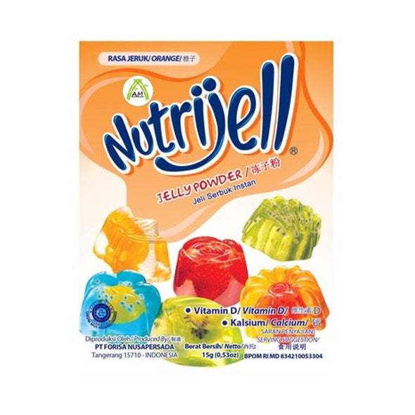 Nutrijell Jeli Serbuk Instant Rasa Jeruk Oranye 15g - Nutrijell Jelly Powder Orange Flavour & Colour